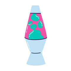 Lava Lamp with Magma Bright Liquid. Groovy Y2K 90s Home Living Interior Decor. Vector Illustration