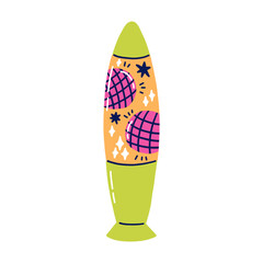 Lava Lamp with Magma Disco Ball. Groovy Y2K 90s Home Living Interior Decor. Vector Illustration
