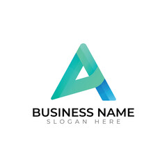 A letter abstract typography creative logo design