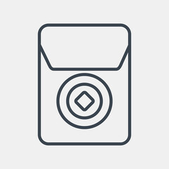 Icon chinese red envelope. Chinese New Year celebration elements. Icons in line style. Good for prints, posters, logo, party decoration, greeting card, etc.