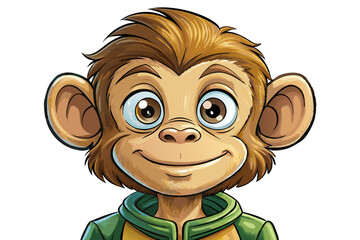 Obraz premium funny monkey kid with fashion wear in isolated background cartoon