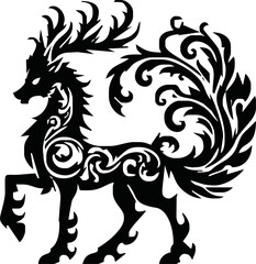 mythological deer logo for sticker or logo t-shirt design