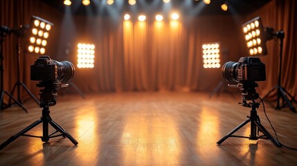 Cameras on Tripods in a Studio Setting