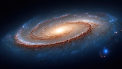 Fototapeta premium High-Resolution Spiral Galaxy Depicting Astronomical Beauty and Stellar Radiance