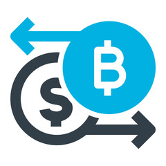 Exchange Icon. Exchange, Trade, Swap, Transfer, Convert, Currency, Transaction, Rate. Vector Icon Illustration