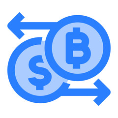Exchange Icon. Exchange, Trade, Swap, Transfer, Convert, Currency, Transaction, Rate. Vector Icon Illustration