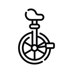 A customizable line icon showing carnival unicycle
