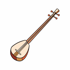 shamisen isolated on white