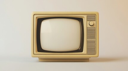 Isolated Vintage Television Set on Plain Background Showing Old Fashioned Technology