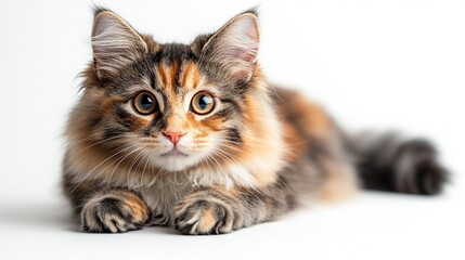 Obraz premium british kitten on white background