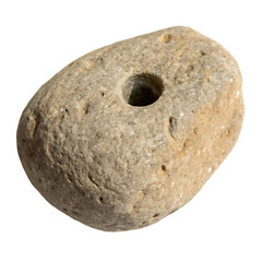Fototapeta premium Hole-Drilled Beach Stone Isolated