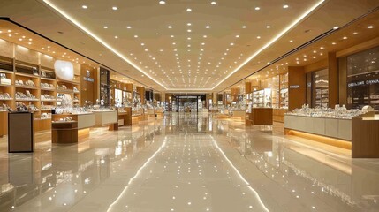 Luxurious Retail Interior: Elegant Showcase of Jewelry and Accessories