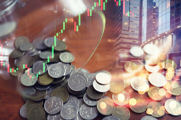 handful of Russian rubles in all directions