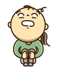 疲れて放心状態の女性