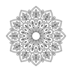 Decorative Mandala Flower Pattern for Colorists