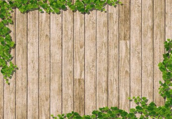 アイビーとセピアの木目ボード　縦