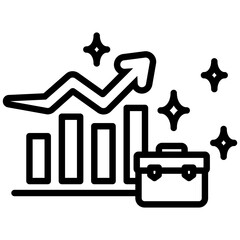 Rising icon in Outline Style. Simple Vector Design. Simple Vector Outline Icon