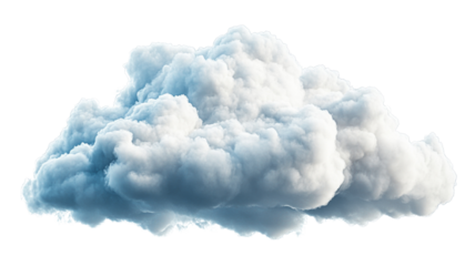 Realistic cumulus cloud floating on transparent background
