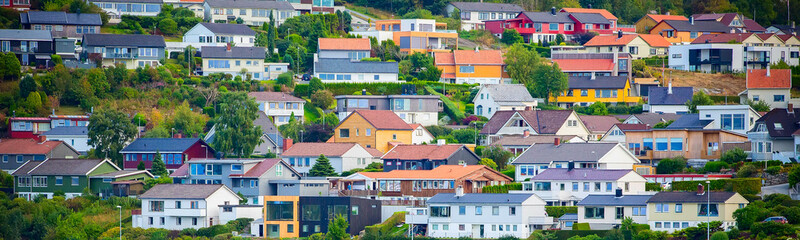 Obraz premium Norway fjord village landscape