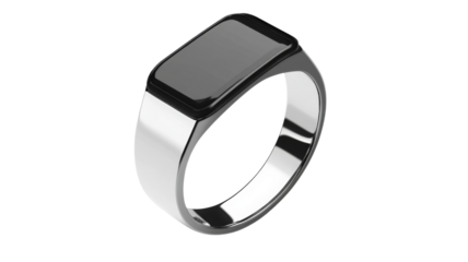 Smart ring showing blank screen connecting people worldwide with transparent background
