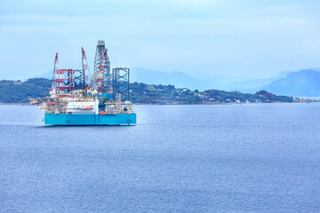 Fototapeta premium Rigs offshore, Oil refinery in Norway, Stavanger