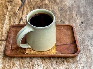 Closeup view of coffee on table