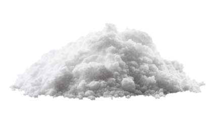 Pile of snow forming a small mountain with transparent background