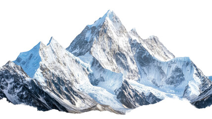 Obraz premium Snowy mountain peaks rising majestically against transparent background