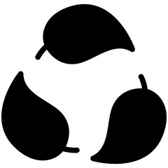 Recycle Leaf Solid Icon