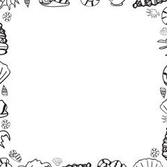 Sea-themed square decorative frame