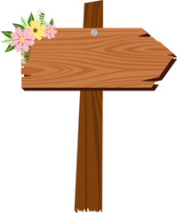 Wooden Signboard With Flower