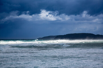 奄美大島の自然、海景、波、流形