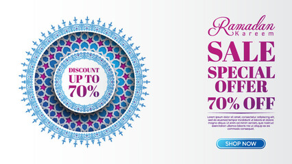 Islamic Circle Ornament Background for Ramadan and Eid Discount Sale