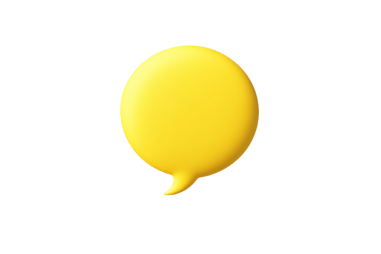 Yellow bubble with a speech bubble inside, isolated
