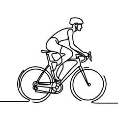 Fototapeta premium man on bike one line drawing illustration , transparent background PNG image