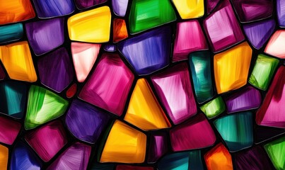 Colorful stained glass mosaic background for abstract design projects