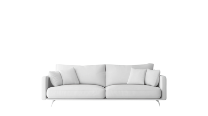This stylish white sofa features a sleek design with soft cushions, perfect for modern interiors. Ideal for relaxing in comfort, it complements various home styles