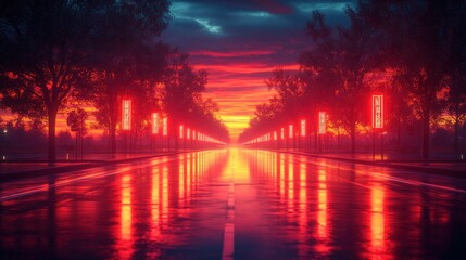 Neon Sunset Drive: A Cyberpunk Dreamscape