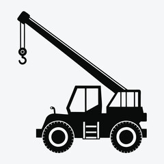 Naklejka premium Minimalist Mobile Crane Silhouette Design