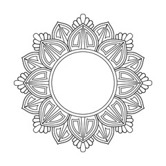 Decorative Flower Mandala Art to Color