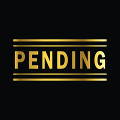 gold color pending rubber stamp, icon, flat, design, vector, illustrations, education, style, trendy, collections