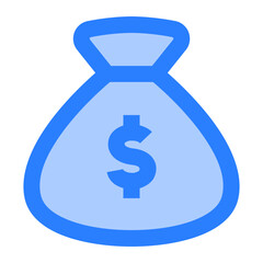 Money Bag. Money Bag, Wealth, Savings, Cash, Currency, Profit, Investment, Income. Vector Icon Illustration