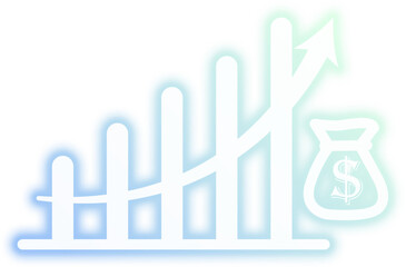 Growing Chart Neon Icon