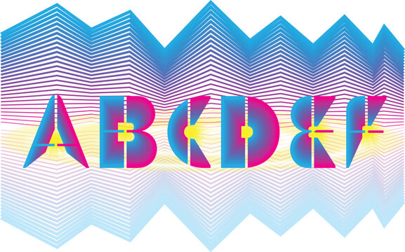 Syntwave cyberpunk Font ABCDEF