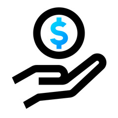 Payment Icon. Payment, Money, Receive, Cash, Coin, Income, Earnings, Funds, Revenue. Vector Icon Illustration