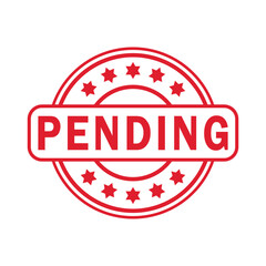 red pending rubber stamp, icon, flat, design, vector, illustrations, education, style, trendy, collections