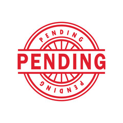 red pending rubber stamp, icon, flat, design, vector, illustrations, education, style, trendy, collections
