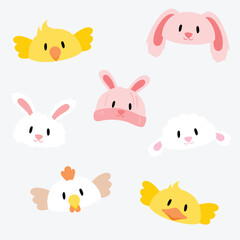 Naklejka premium Easter fun animal hat