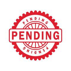 red pending rubber stamp, icon, flat, design, vector, illustrations, education, style, trendy, collections