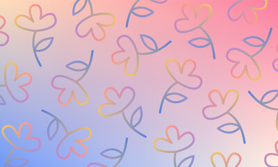 Seamless flowers pastel color gradient background vector